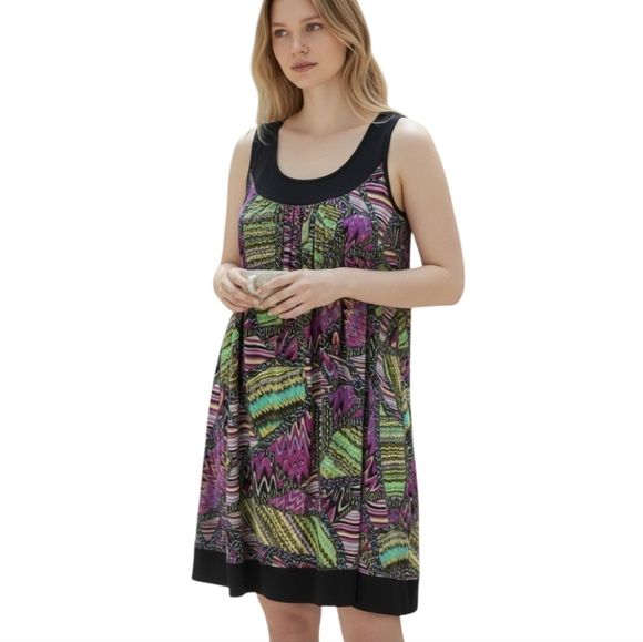 Ronni Nicole Dresses & Skirts - Ronni Nocole multicolor printed sleeveless scoop neck plus size dress size 14W